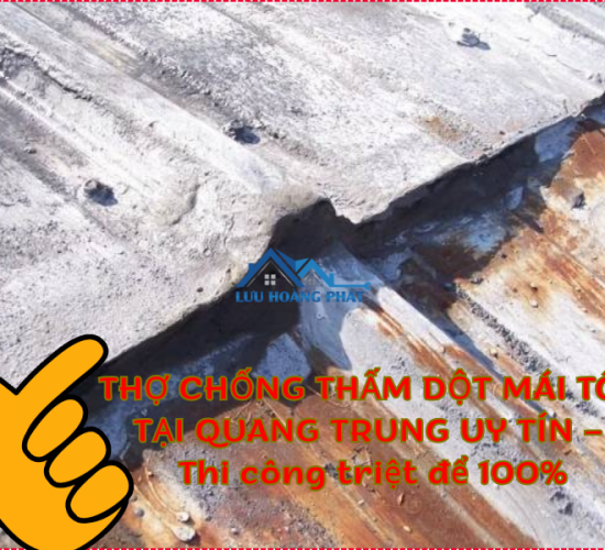 Thợ chống thấm dột mái tôn tại Quang Trung