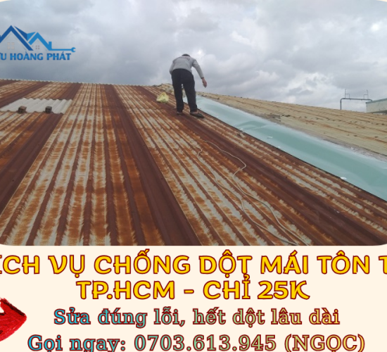 Dịch vụ chống dột mái tôn tại TPHCM/ Chỉ 25K