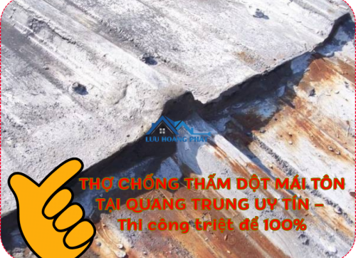 Thợ chống thấm dột mái tôn tại Quang Trung